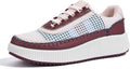 LUCKY STEP Women's Platform Sneakers Rhinestone Chunky Casual dress