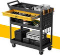 3 Tier Rolling Tool Cart on Wheels - Heavy Duty Utility Cart