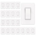 Matte White Single Pole Decorator Light Switch - Screwless 15 A Pack