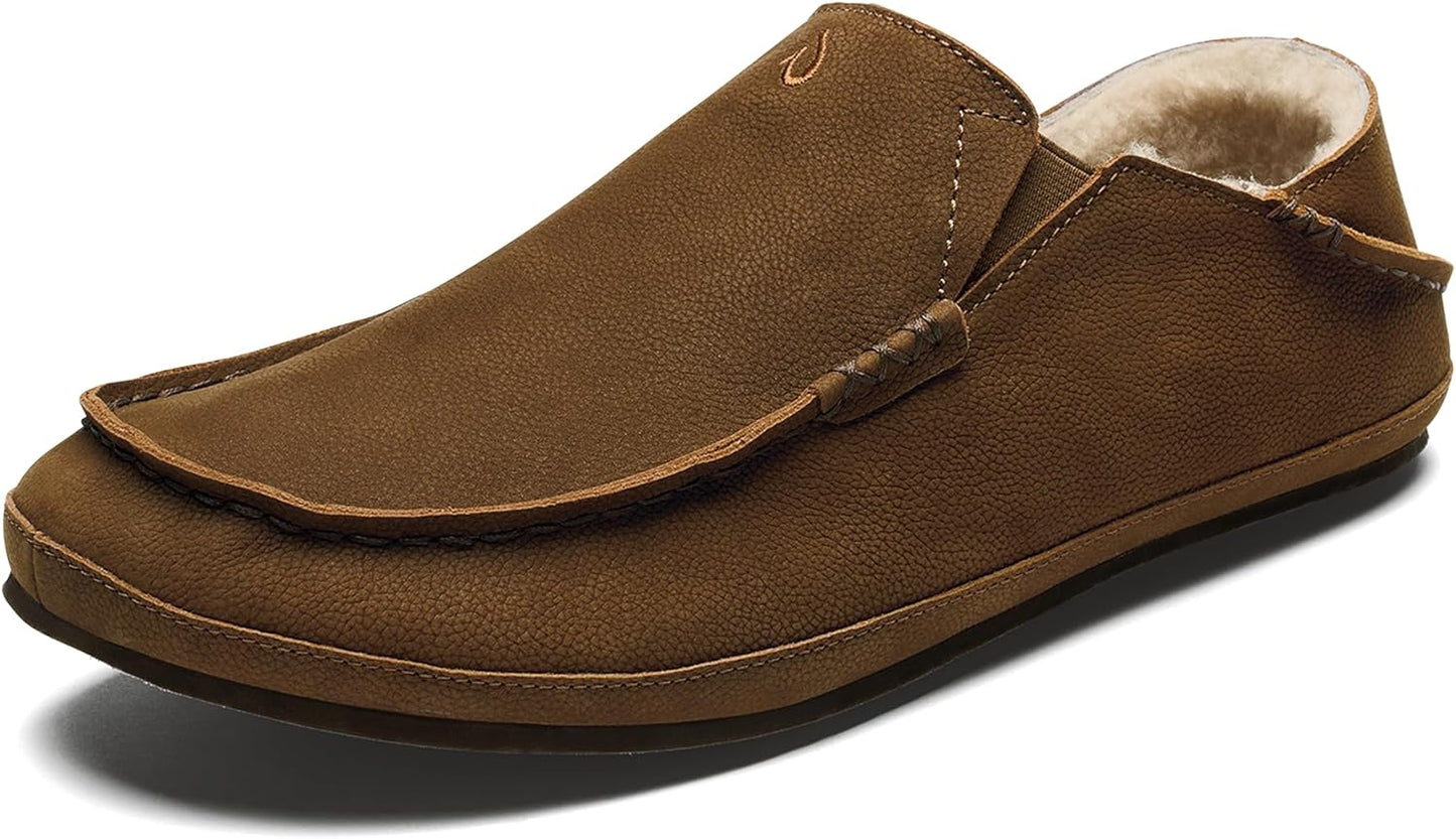OLUKAI Moloa Slipper: Premium Leather Slip-On Shoes for Comfort