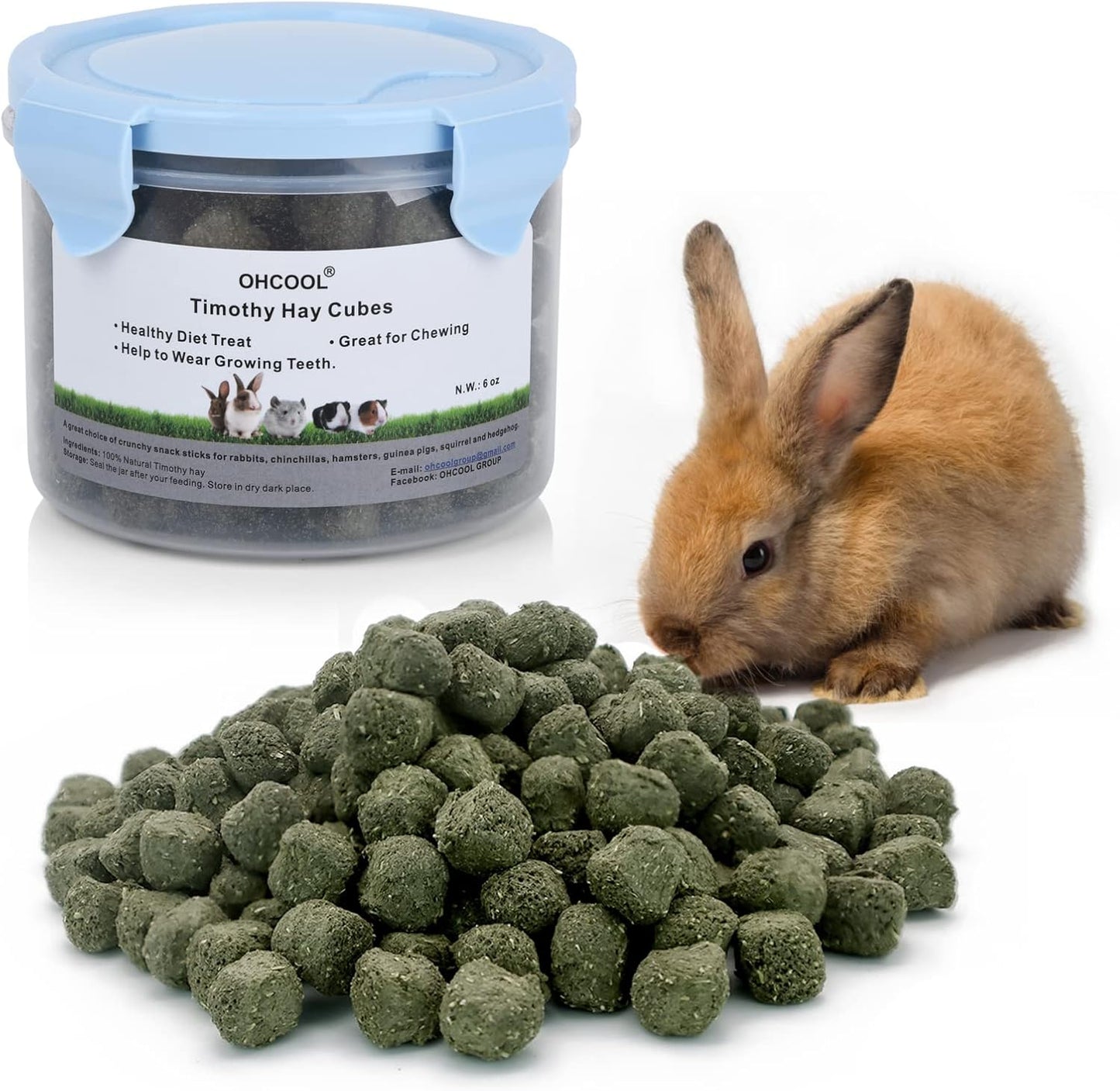Timothy Hay Cubes for Small Pets - Natural Chew Treats