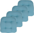 Patio Chair Cushions 19 in x 19 in Teal - Thick Tufted Comfort