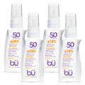 BU SPF 50 Kids Sunscreen Spray for Face and Body, 4-Pack
