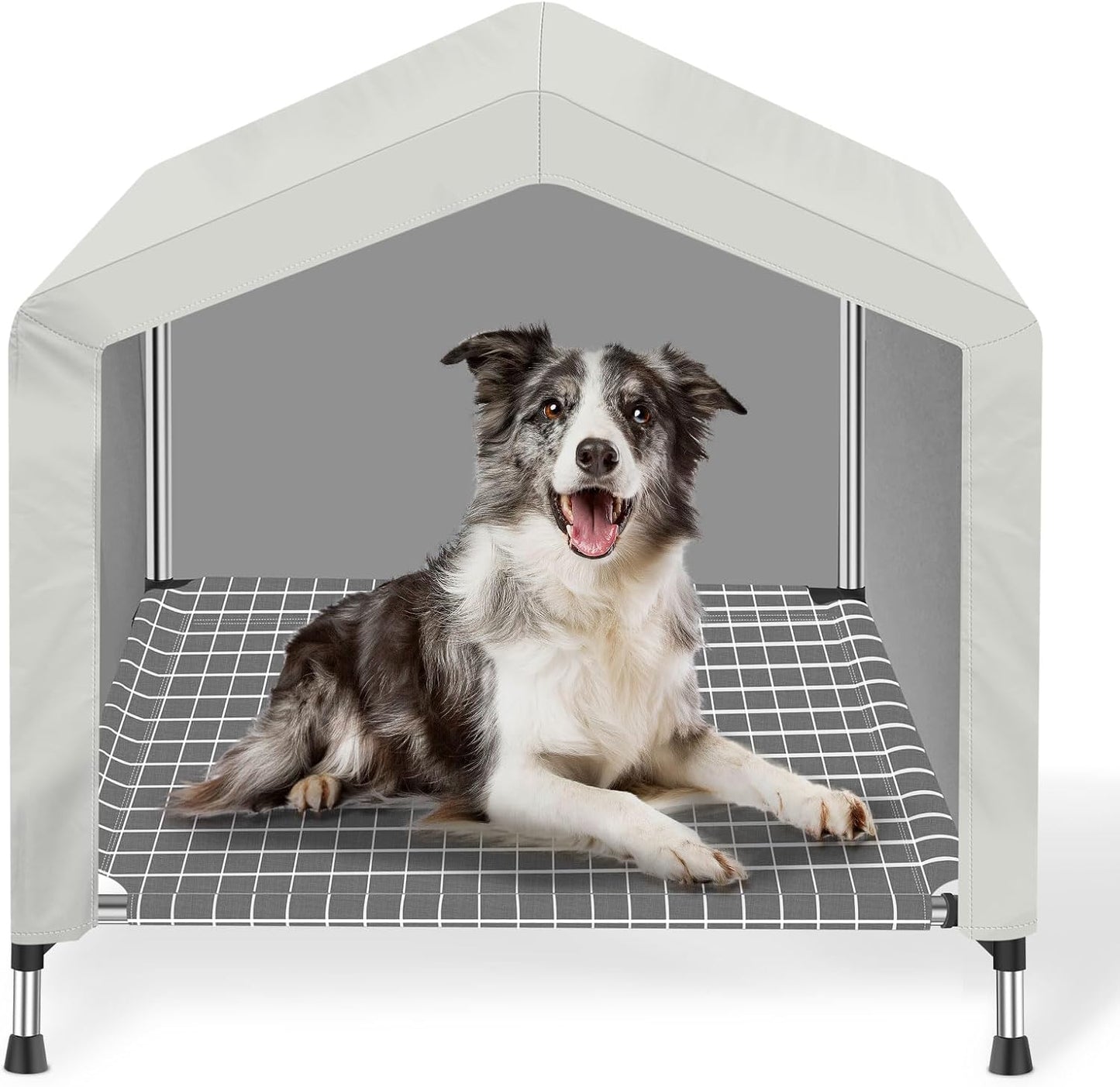 Elevated Dog House for Indoor Outdoor Use - Waterproof Tent