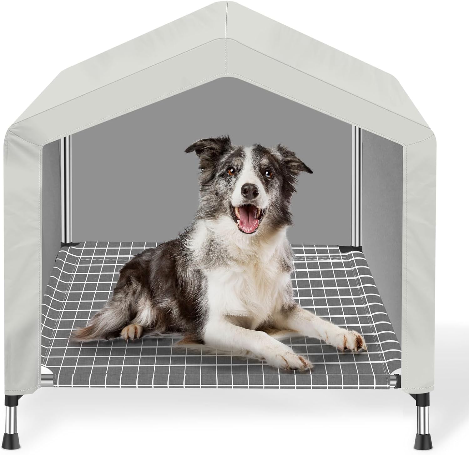 Elevated Dog House for Indoor Outdoor Use - Waterproof Tent