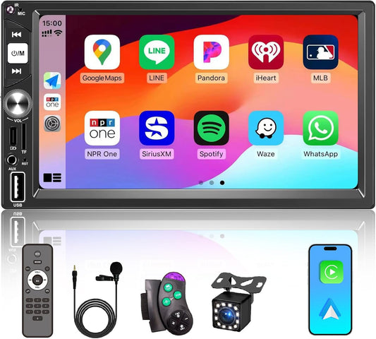 Oeretzrac 7 Wireless Apple CarPlay Double Din Car Stereo