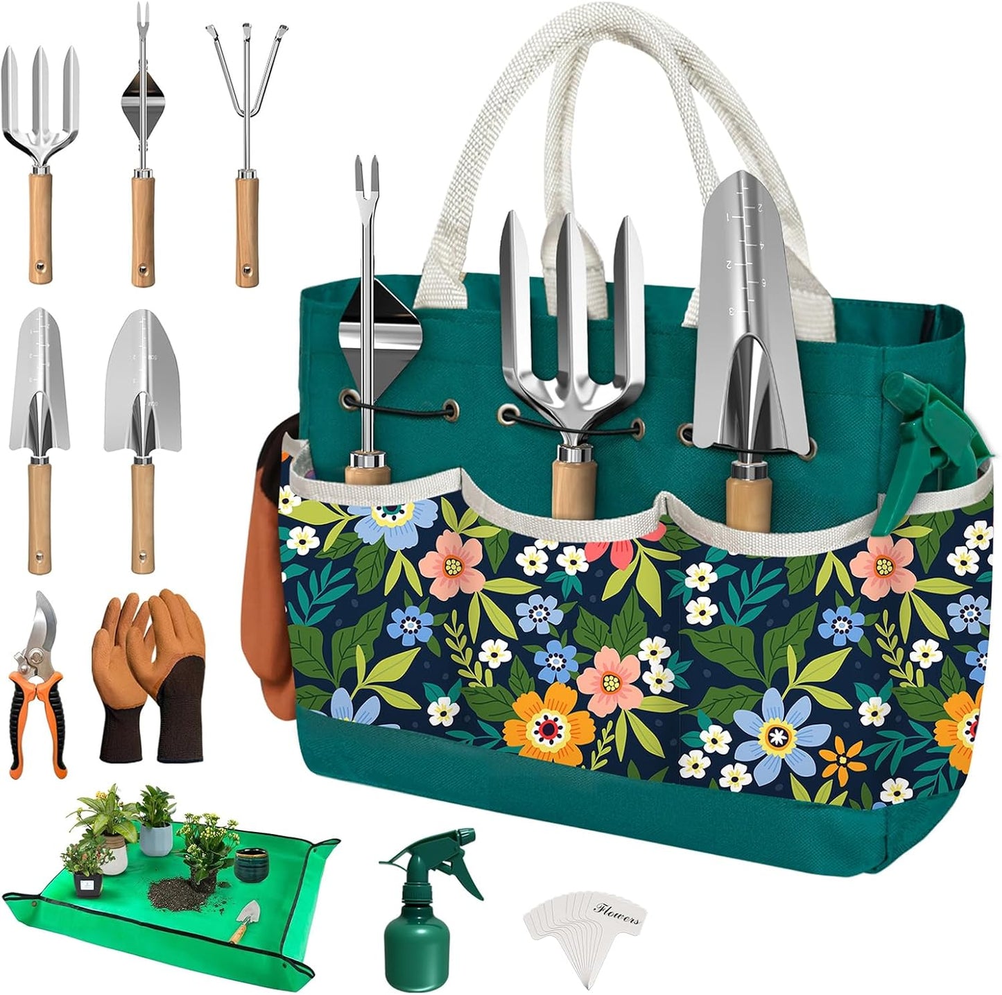 22Pcs Gardening Tools Set for Women with Tote Bag and Accessories