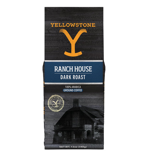 Y Yellowstone Ranch House Dark Roast Coffee - 100% Arabica Ground, 12 oz.