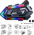 FEYA Motorcycle Helmet Speakers with RGB Lights - Long Battery Life