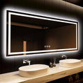 LED Bathroom Mirror 55 x 36 in with Front and Backlit Lighting