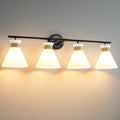 Mid Century Bathroom Vanity Light - 4-Light Black and Gold