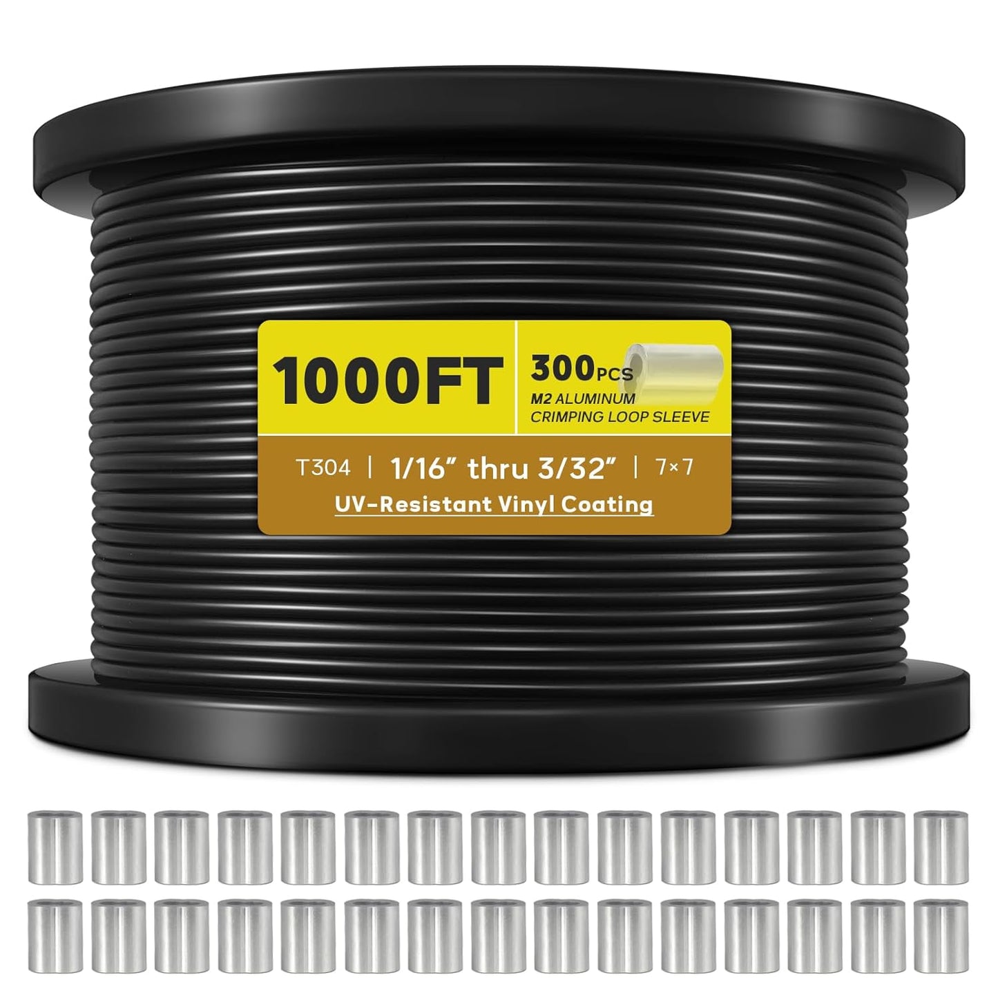 Vinyl Coated Wire Rope 1/16 Inch for String Light Hanging