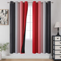 Ombre Red and Black Curtains 52x72 in - Complete Blackout Drapes