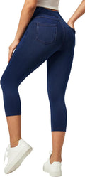 IUGA Jeggings for Women Pull On Capri Jeans High Waisted Stretchy