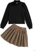 Fashionable 2 Piece Skirt Set for Girls Ideal for Autumn and Winter