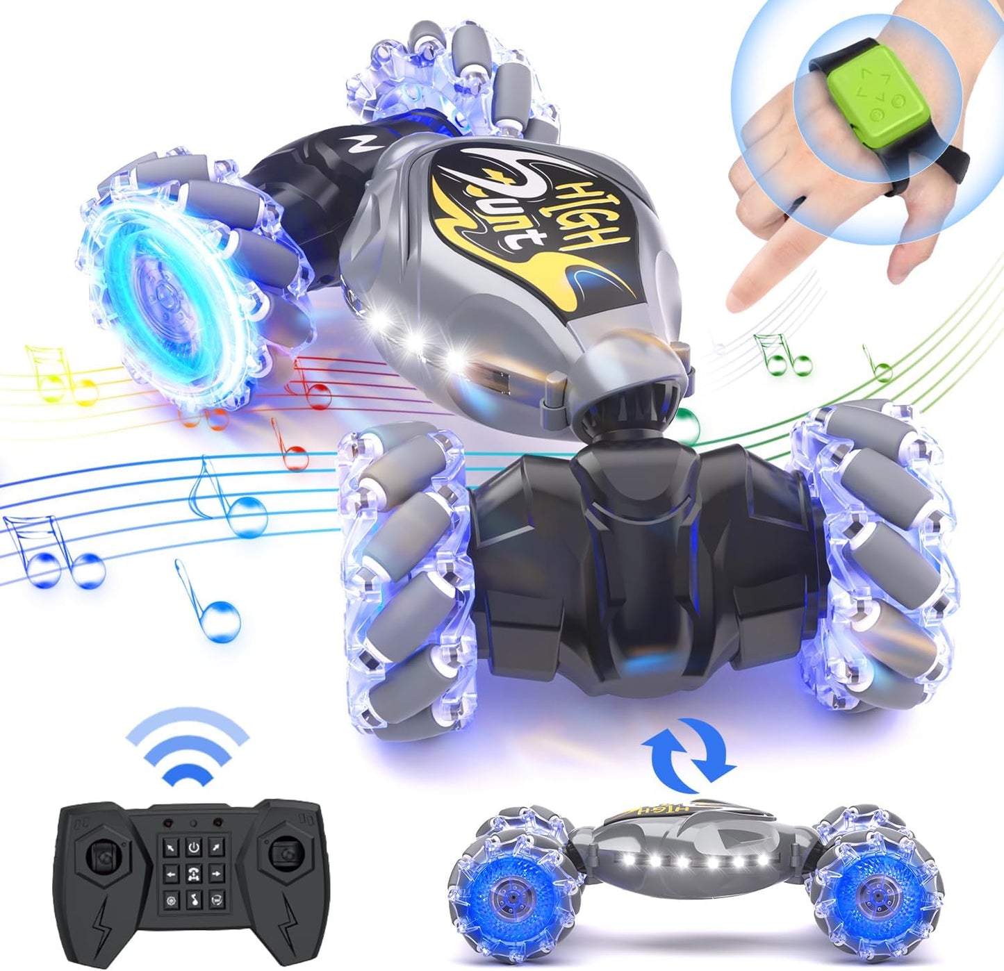 RC Cars 2.4Ghz 4WD Gesture Sensing Stunt Truck for Kids