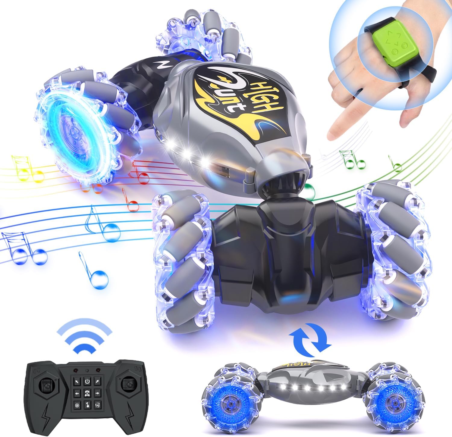 RC Cars 2.4Ghz 4WD Gesture Sensing Stunt Truck for Kids