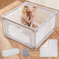 Baby Playpen with Mat 45x45 Portable Play Yard - Safe Soft Mesh Fence