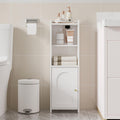 Bathroom Storage Cabinet White Narrow Corner Floor Cabinet - Tall 32in