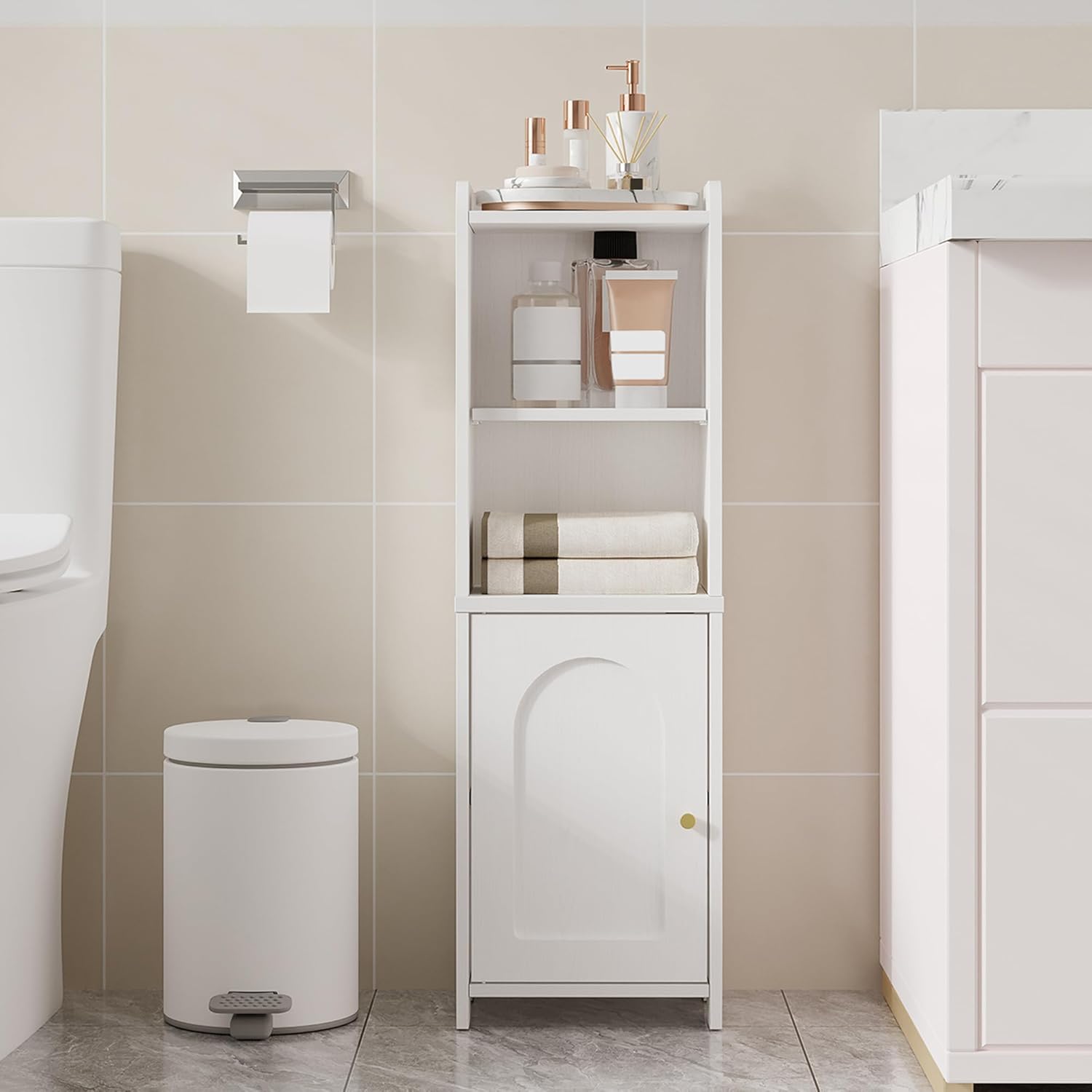 Bathroom Storage Cabinet with Adjustable Shelves for Small Spaces