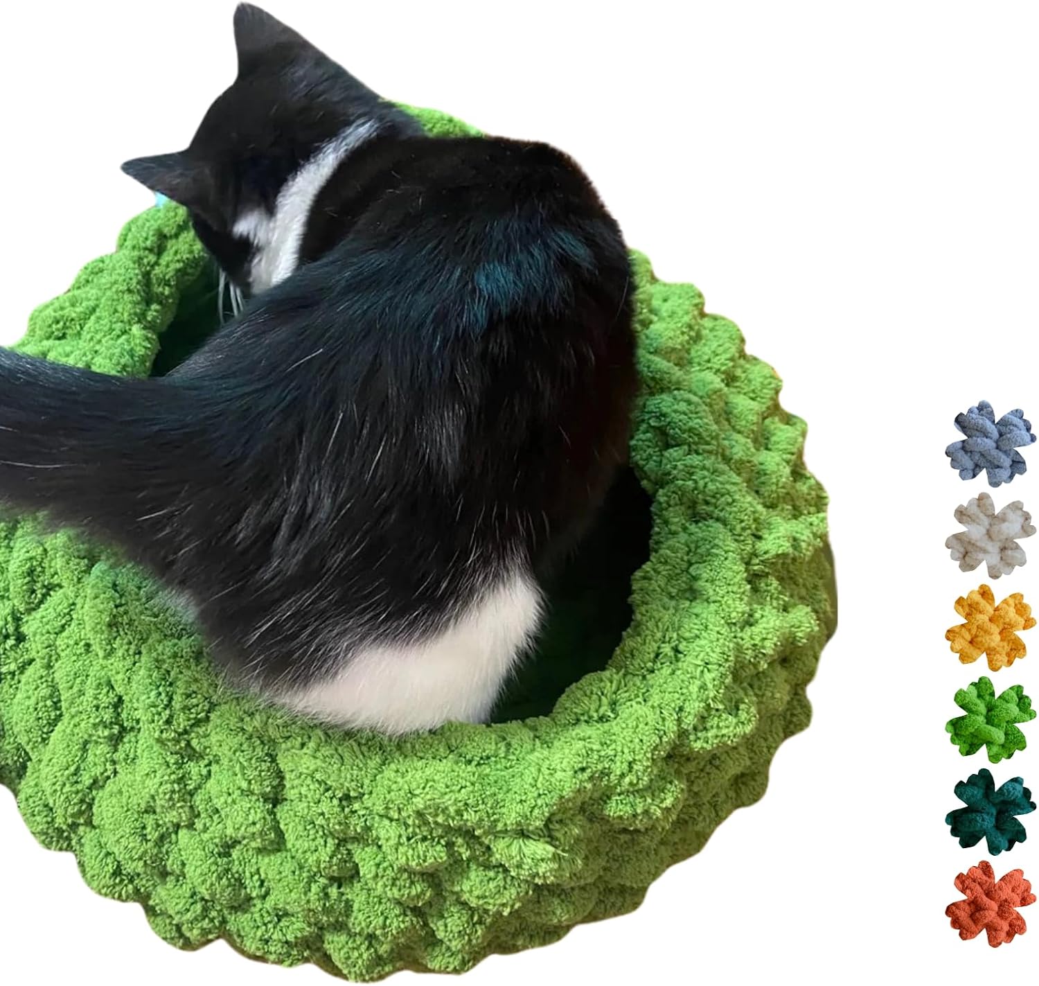 Cat Nest Bed Premium Handwoven Washable Extra Soft Round Cave