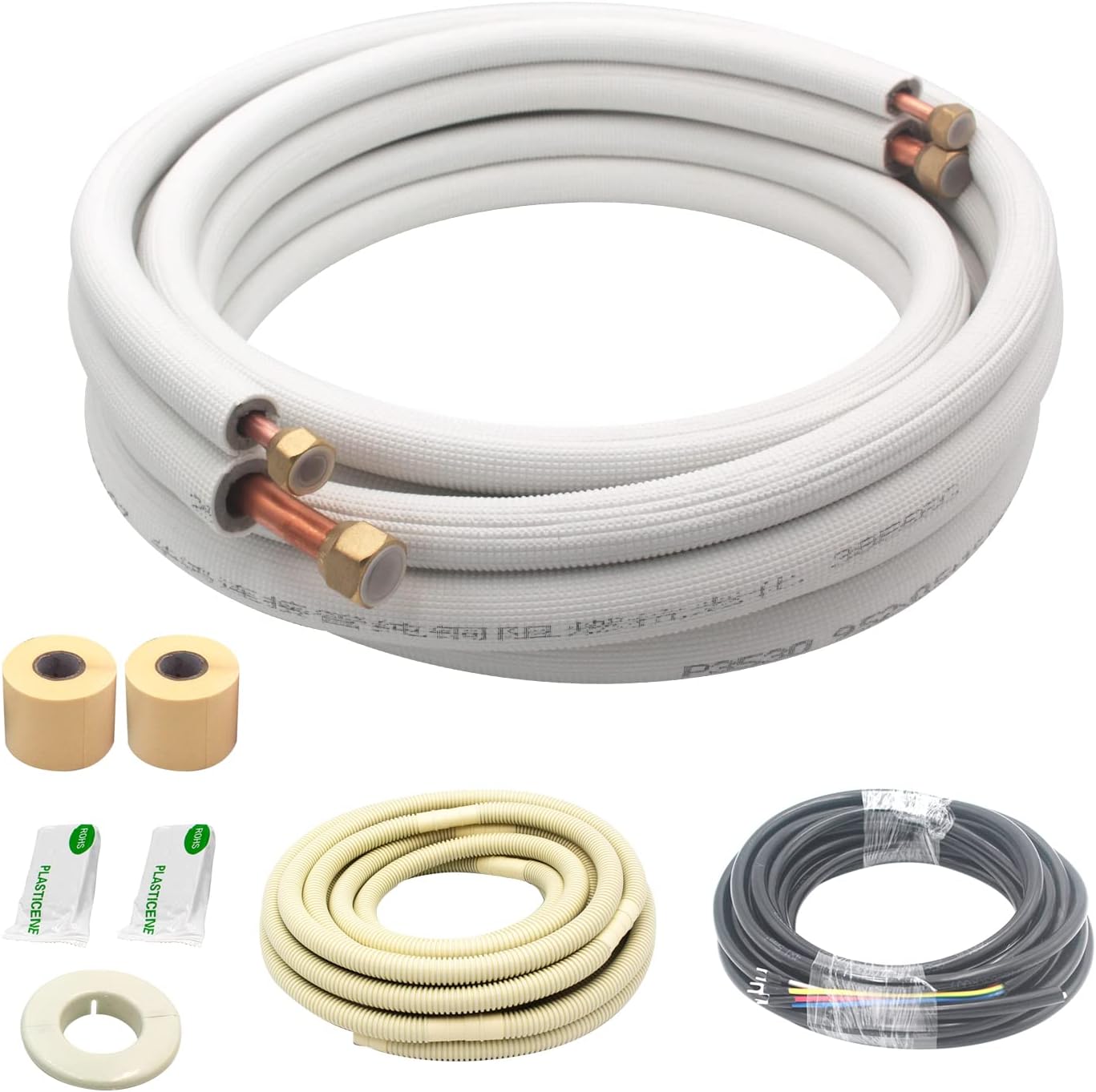 HVAC Copper Line Set with Insulated Coil - 16ft