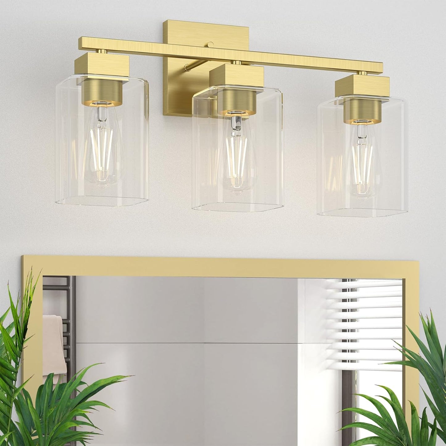Espird 3 Light Brass Gold Vanity Light for Elegant Bathrooms