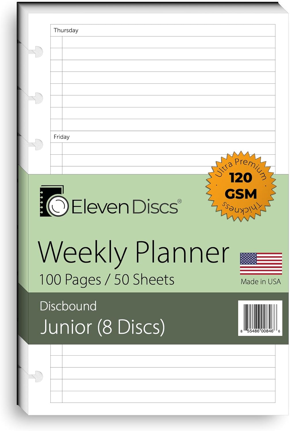Premium Heavyweight Junior Weekly Planner - 120gsm - 11 Discs