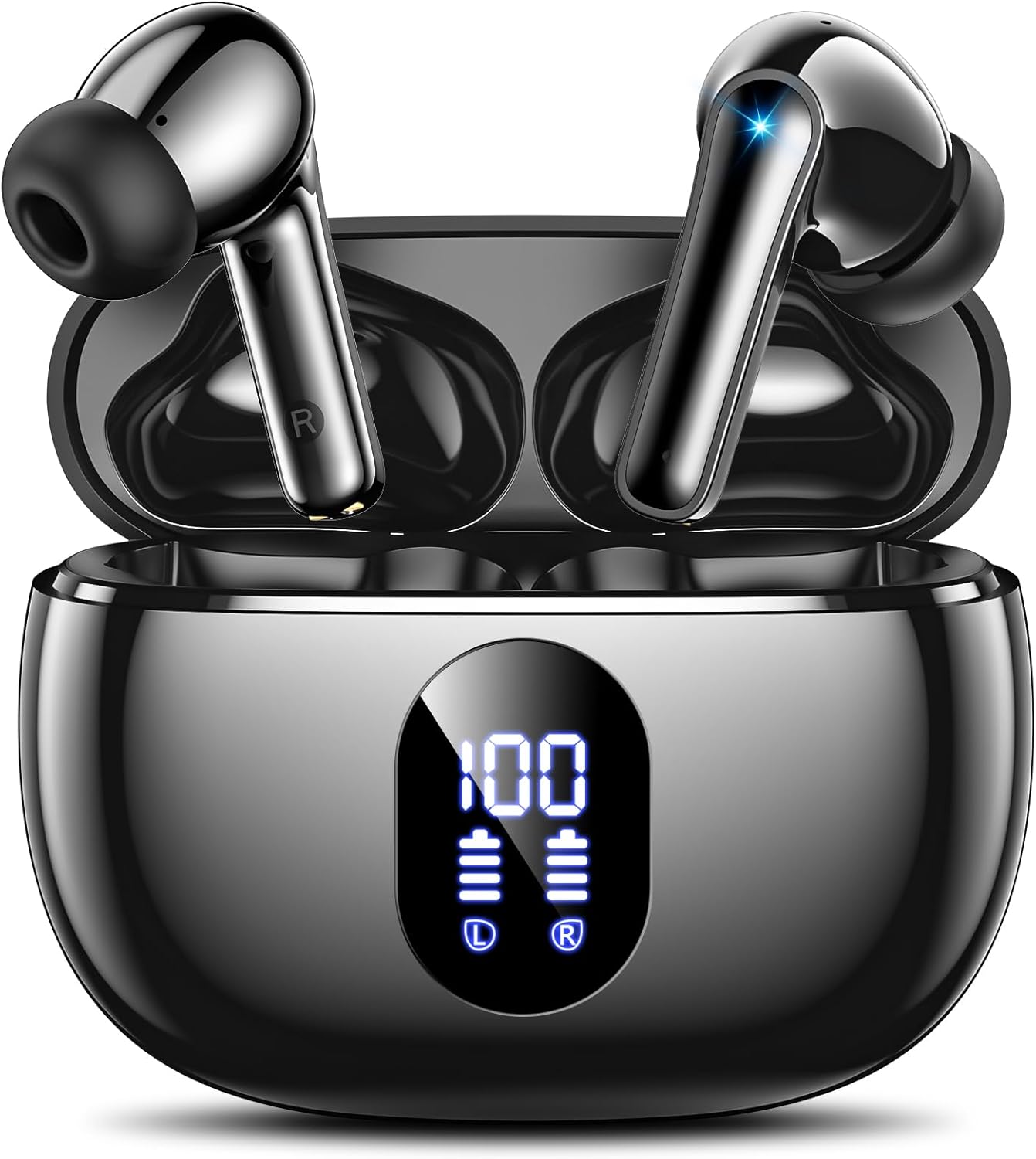 ZZU Wireless Earbuds: Big Bass Sound, 48H Playtime, IPX7, Hands-Free AI Calls