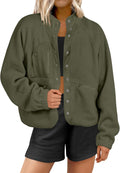 ANRABESS Womens Fuzzy Fleece Jacket Cropped Sherpa Shacket