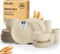 Dinnerware Sets 40 PCS Wheat Straw Plates and Bowls Set for 8