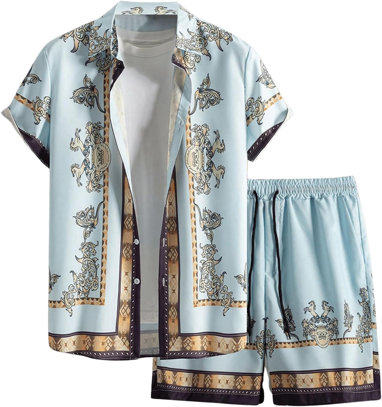GORGLITTER Men's 2 Piece Vacation Beach Outfits for Comfort
