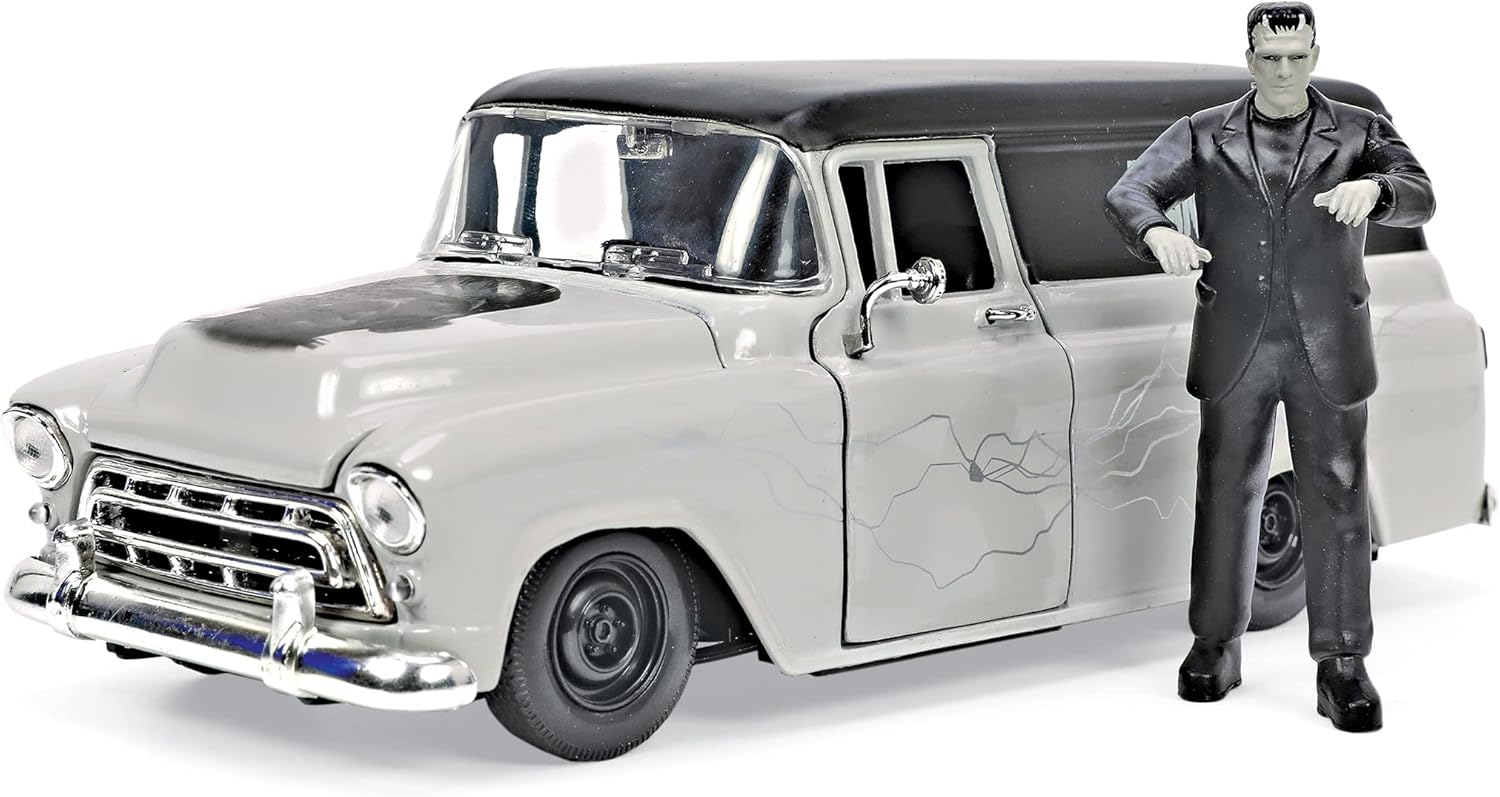 1957 Chevy Suburban & Frankenstein Figure Set - Collectible Die-cast by Jada Toys