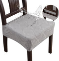 Waterproof Stretch Seat Covers for Dining Chairs - 6 Pack Light Grey