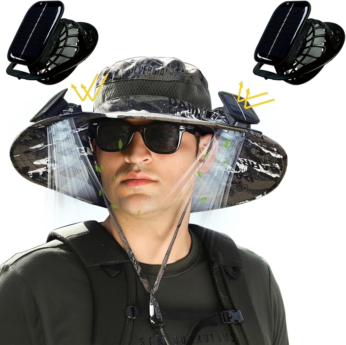 Wide Brim Solar Fan Outdoor Fishing Hat for Ultimate Comfort