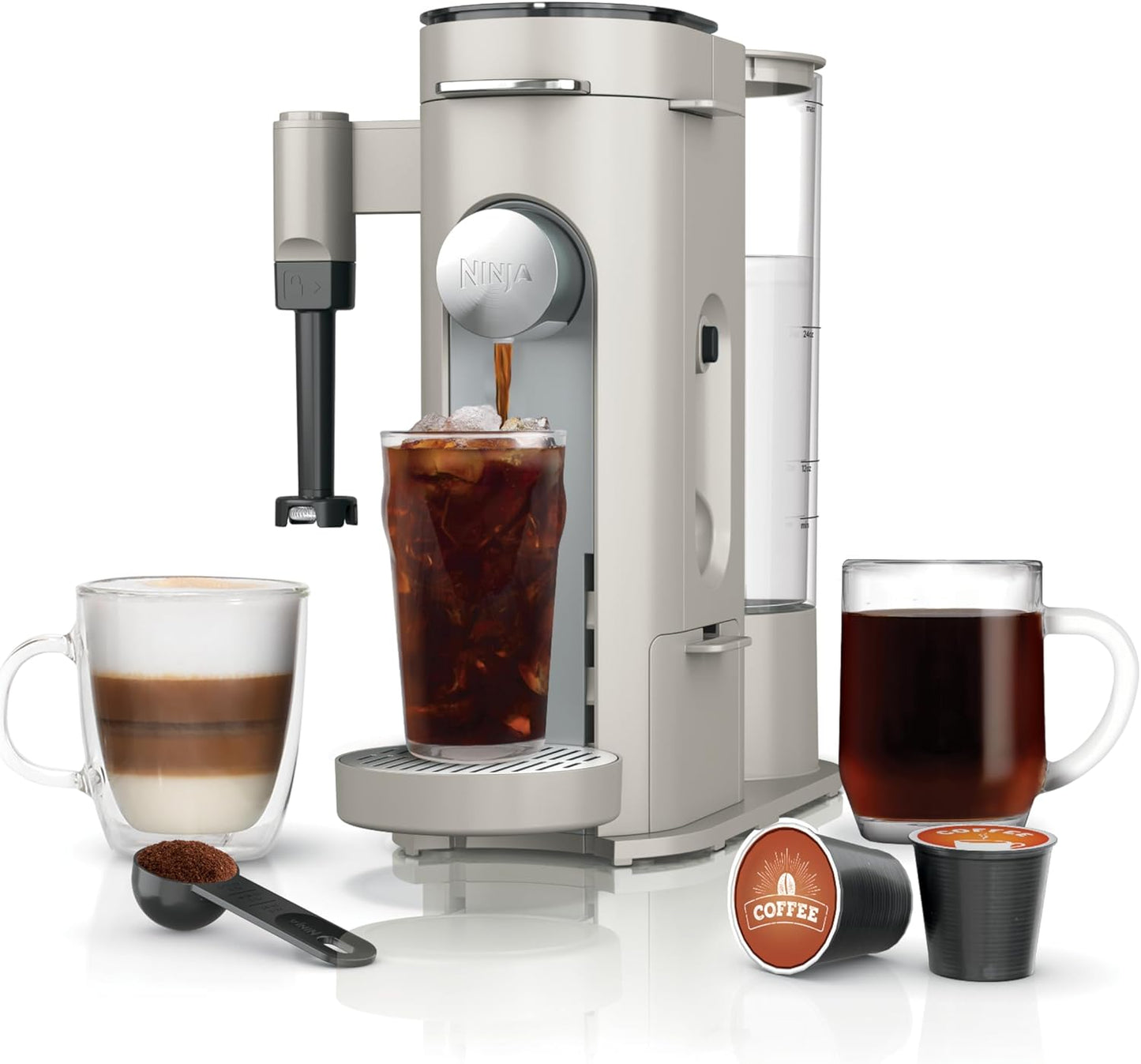 Ninja Specialty Coffee Maker: K-Cup Compatible, Brews Grounds, Built-In Frother