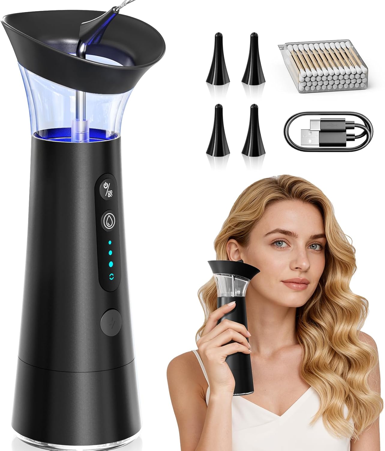 Electric Ear Wax Removal Kit with Ergonomic Design and Safety Features