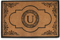 Natural Coir Monogrammed Door Mat for Front Door, 30x48 in