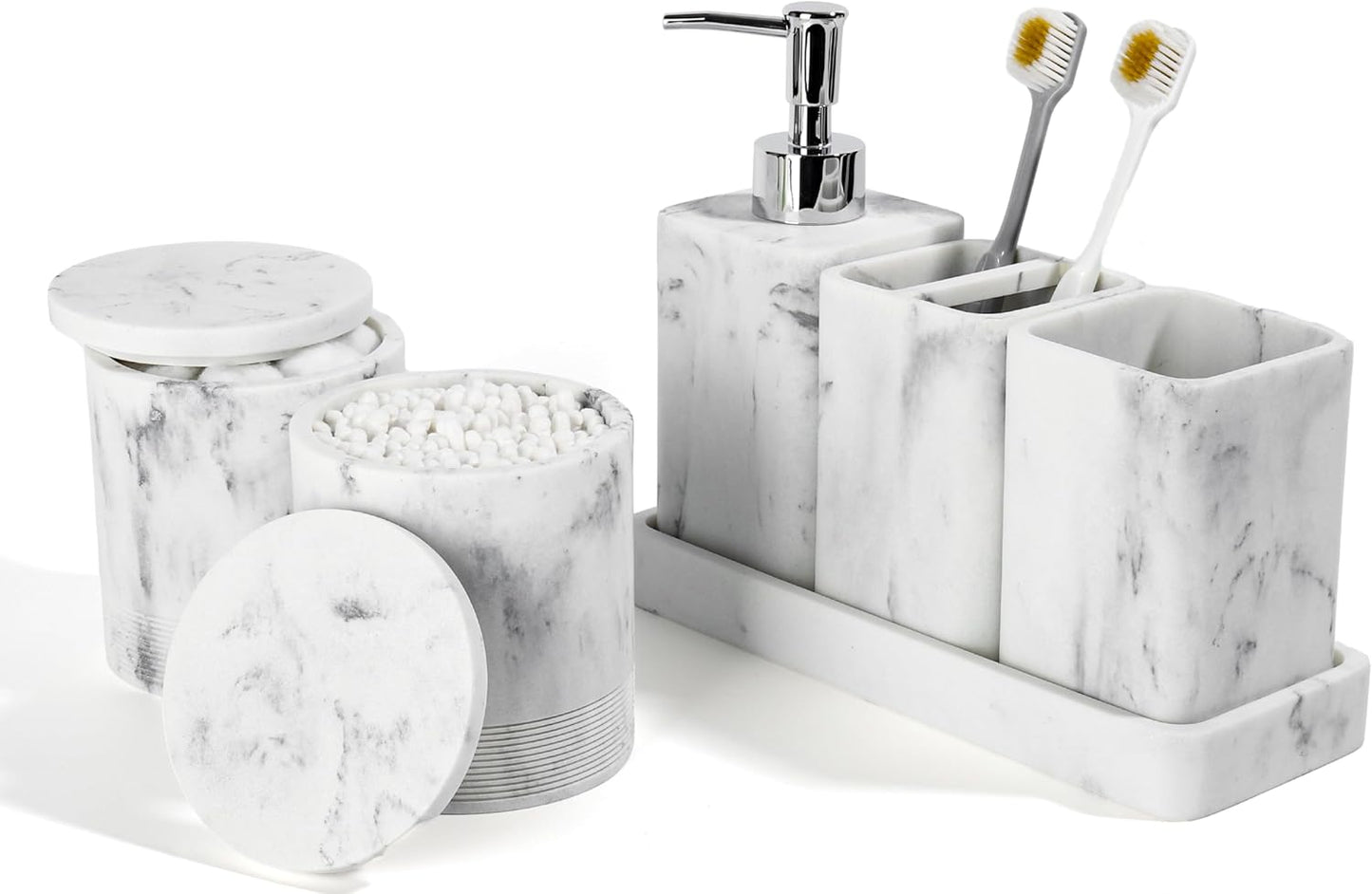Elegant 6 Piece Bathroom Accessories Set with Soap Dispenser