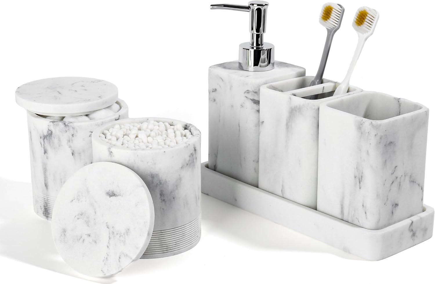 Elegant 6 Piece Bathroom Accessories Set with Soap Dispenser