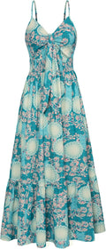 Women's 2025 Summer Maxi Dress Floral Tie Front - Flowy Sundress