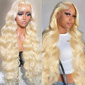 30 Inch 613 13x6 Lace Front Wig Human Hair Blonde - Full 200% Density