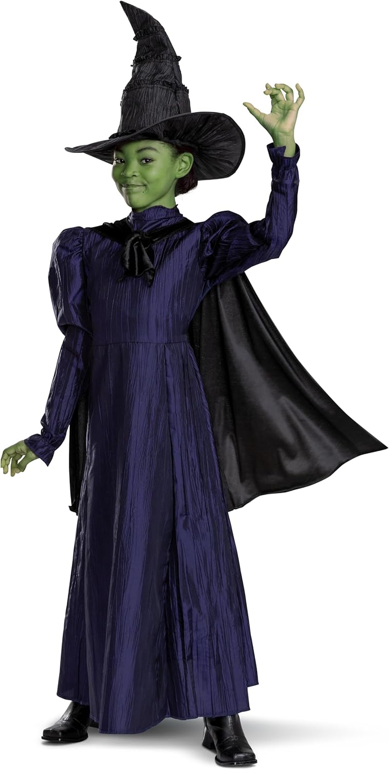 Deluxe Wicked Elphaba Costume for Girls with Cape and Hat