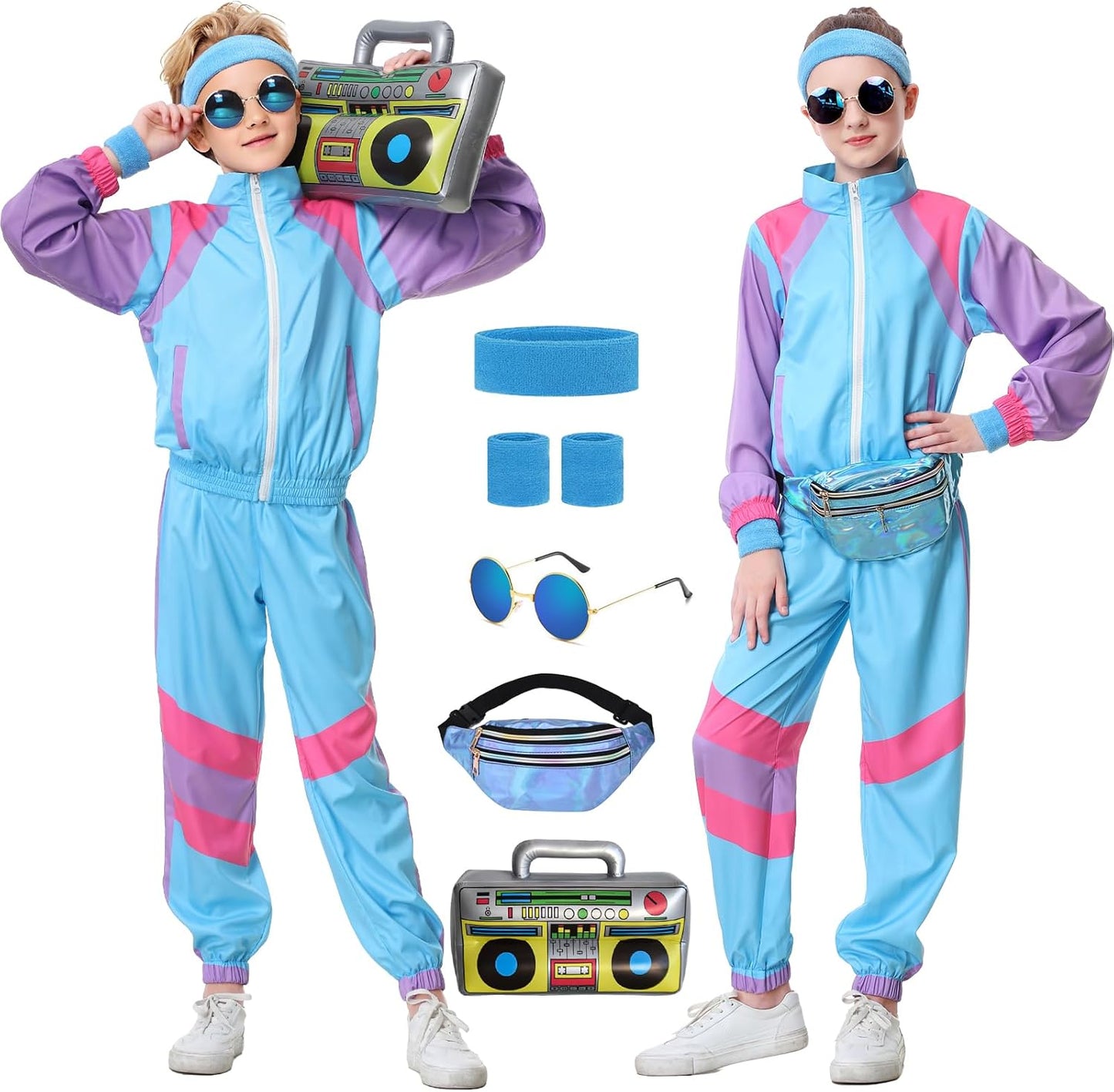 80s Tracksuit for Kids - Retro Hip Hop Dance Costume Set