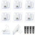 Adhesive Curtain Rod Hooks No Drilling Hold Up to 44lb - 8 Pack
