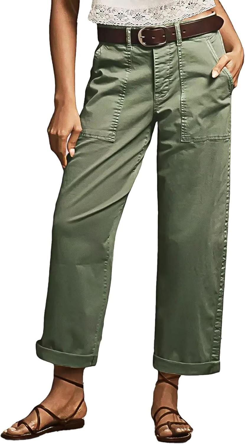 Flamingals Straight Wide Leg Jeans for Women with Pockets