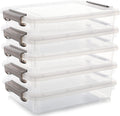 Citylife 5 PCS Plastic Storage Bins with Latching Lids - Clear Project