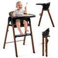 Convertible High Chair Black Brown - 5-in-1 Adjustable Seat for Babies