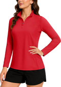 Women's Quarter Zip Pullover Golf Shirt UPF 50+ - Lightweight Sun Top