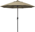 9ft Round Sunbrella Aluminum Patio Umbrella - Crank Lift, Auto Tilt